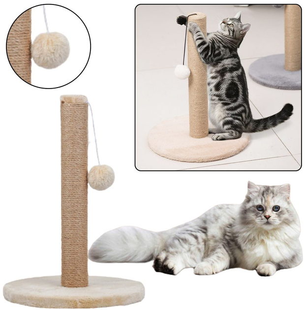 Кігтеточка для котів LEAN Toys Вежа 40 x 30 см Світло-коричнева (5905991034568) - зображення 3