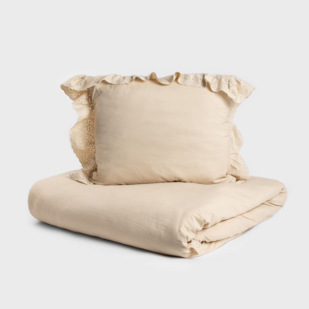 Komplet pościeli Homla Morain Półtorej Poszewka na pościel 160 x 200 cm + 2 poszewki na poduszki 50 x 60 cm z mikrofibry Beżowy (5906496734397) - obraz 2