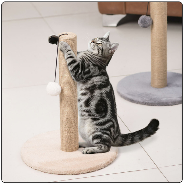 Drapak dla kotów LEAN Toys Wieża 40 x 30 cm Beżowy (5905991034544) - obraz 4