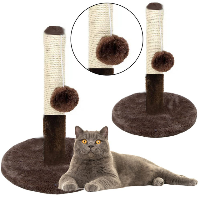 Drapak dla kotów LEAN Toys Wieża 40 x 30 cm Ciemnobrązowy (5905991034551) - obraz 3