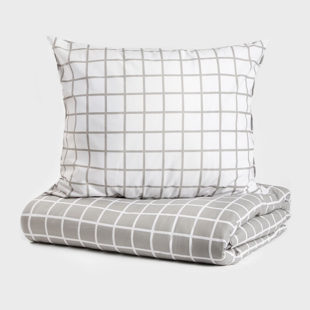 Комплект постільної білизни Homla Reyes King Size Підковдра 220 x 200 см + 2 наволочки 70 x 80 см бавовняний двосторонній Сіро-білий (5906496730283) - зображення 2