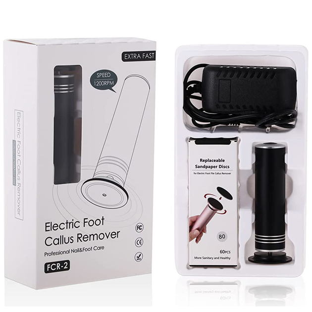Профессиональная электрическая пилка для педикюра Callus Remover 1200 об/мин 36W Electric foot callus remover FCR-2 черная - изображение 3