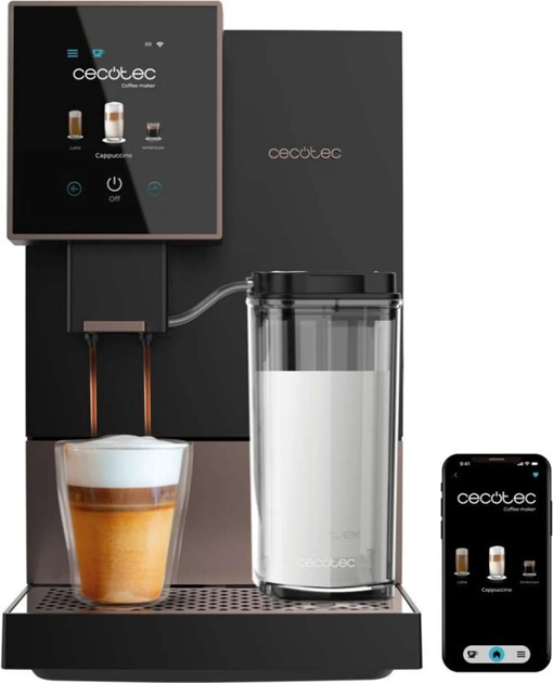 Кавомашина Cecotec Cremmaet Compactccino Connected Чорно-рожева (1461) - зображення 1