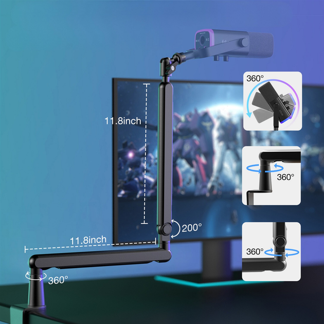 Мікрофон динамічний Fifine TAM8 USB/XLR Black - зображення 7