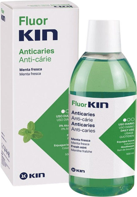 Ополіскувач ротової порожнини Fluorkin Anticaries м'ята 500 мл (8470003731348/8499993731343) - зображення 1