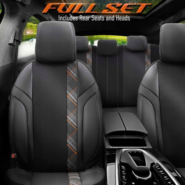 Pokrowce na siedzenie samochodowe Amio OTOM Horizon 1805 Orange 3-Zip (8681892867456) - obraz 3