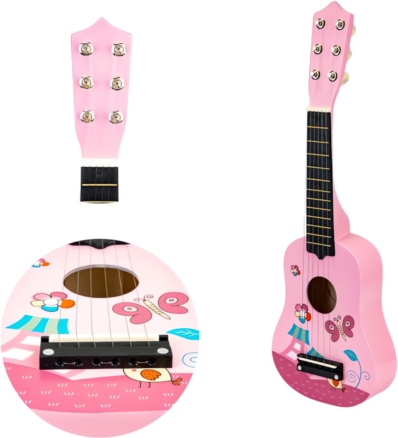 Гітара для дітей EcoToys рожева 17.5x5x53 см (FO18 PINK/MF019A) (5903089068723) - зображення 2