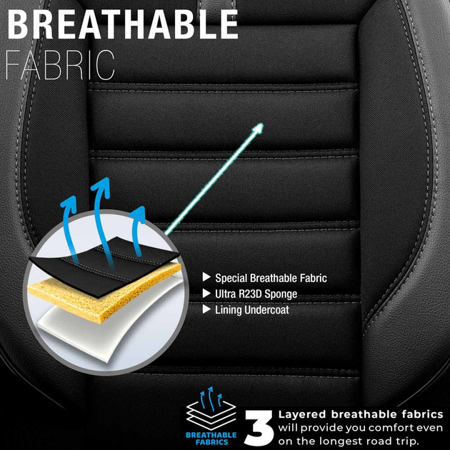 Чохли на автокрісла Amio OTOM Limited 102 Black/Grey (8681892740483) - зображення 3