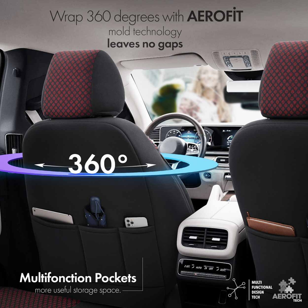 Pokrowce na siedzenie samochodowe Amio OTOM Sport Plus 103 Burgundy (8681892784821) - obraz 3