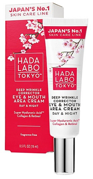 Крем для зони навколо очей і губ Hada Labo Super Hyaluronic Acid антивіковий 15 мл (5900525078773) - зображення 1