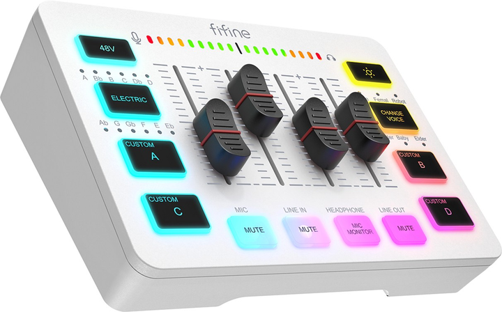 Mikser Fifine Sound Card SC3W White - obraz 3