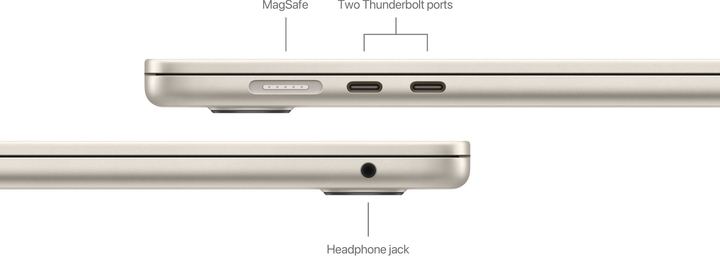 Laptop Apple MacBook Air 15.3" M3 16/512GB 2024 (APL_MXD33) (Qwerty + Cyrylica) Starlight - obraz 6
