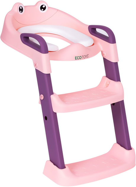 Nakładka na toaletę ze schodkami EcoToys różowo-fioletowa 41x38x55 cm (5905817005567) - obraz 3