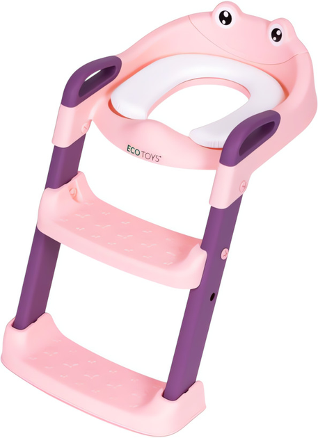 Nakładka na toaletę ze schodkami EcoToys różowo-fioletowa 41x38x55 cm (5905817005567) - obraz 4