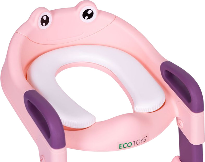 Nakładka na toaletę ze schodkami EcoToys różowo-fioletowa 41x38x55 cm (5905817005567) - obraz 6