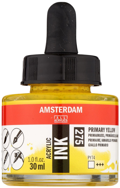 Tusz akrylowy Amsterdam Primary Yellow 275 30 ml (8712079389529) - obraz 1
