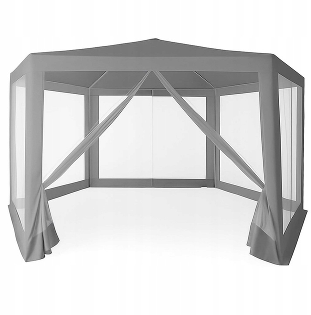 Namiot pawilon ModernHome by Multistore ogrodowy z moskitierą szary 2 x 2 x 2 m PAW-2x2x2-N-GY (5905817005666) - obraz 1
