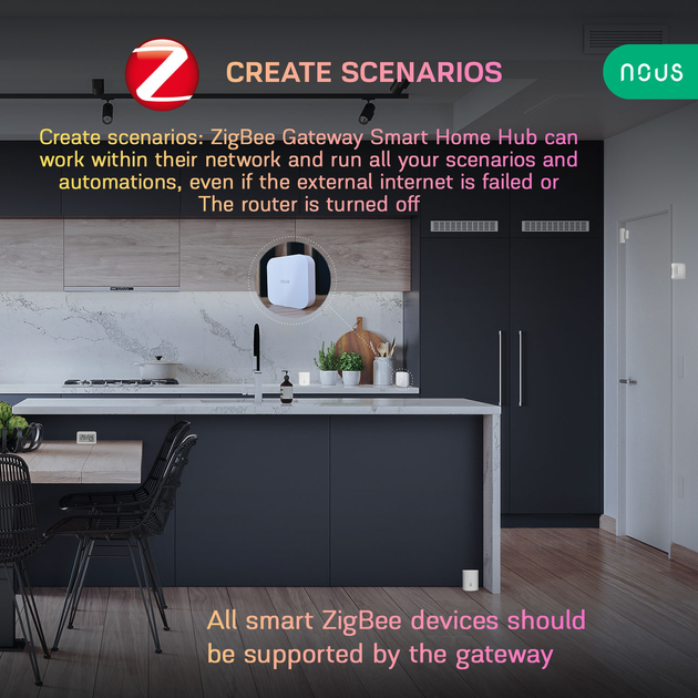 Centralny kontroler inteligentnego domu Nous E7 (ZigBee) (5907772033982) - obraz 4