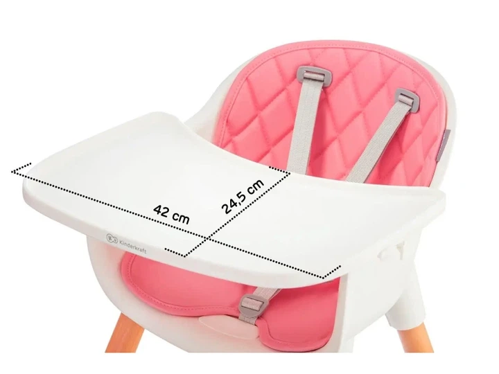 Стільчик для годування 2 в 1 KinderKraft Sienna Pink (KKKSIENPNK0000) - Фото 10 Стільчик для годування 2 в 1 KinderKraft Sienna Pink (KKKSIENPNK0000) - изображение 10