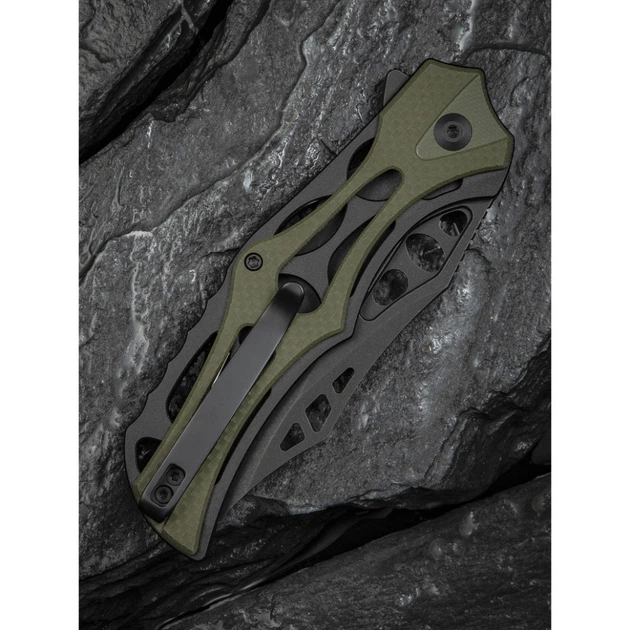 Нож складной туристический Civivi Biophase, (8.9 см) Nitro-V / Aluminum & G10 черно-зеленый - изображение 14