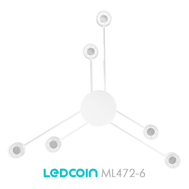 Люстра ML472-6 белая Ledcoin на 6 ламп GX53 (потолочный светильник под сменные LED лампы) Ø1000х55 мм - изображение 2