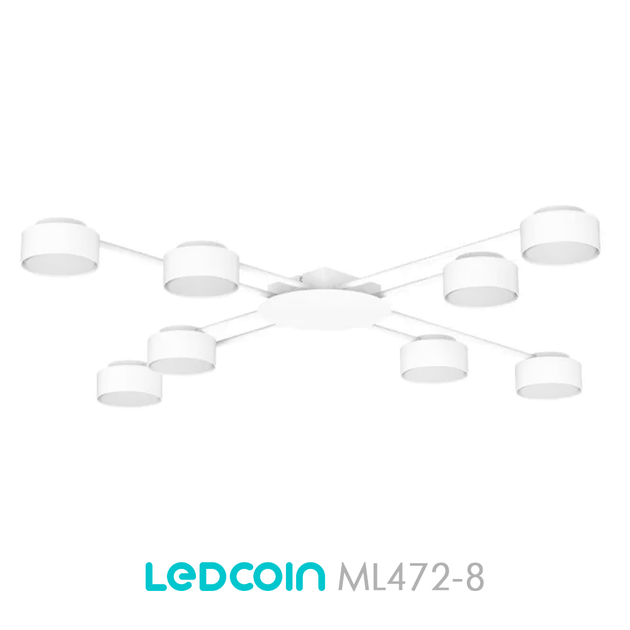 Люстра ML472-8 белая Ledcoin на 8 ламп GX53 (потолочный светильник под сменные LED лампы) Ø1000х55мм - Фото 2 Люстра ML472-8 белая Ledcoin на 8 ламп GX53 (потолочный светильник под сменные LED лампы) Ø1000х55мм - изображение 2