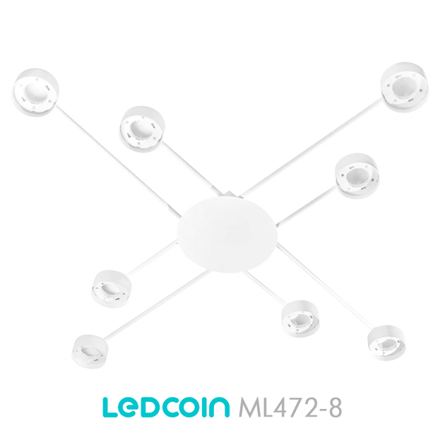 Люстра ML472-8 белая Ledcoin на 8 ламп GX53 (потолочный светильник под сменные LED лампы) Ø1000х55мм - Фото 4 Люстра ML472-8 белая Ledcoin на 8 ламп GX53 (потолочный светильник под сменные LED лампы) Ø1000х55мм - изображение 4
