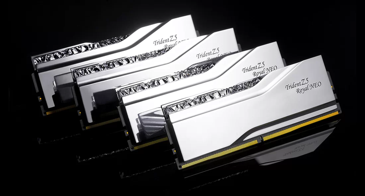 Pamięć RAM G.Skill DDR5-8000 32768MB PC5-64000 (Kit of 2x16384MB) Trident Z5 Royal Neo Silver (F5-8000J3848H16GX2-TR5N) - obraz 4