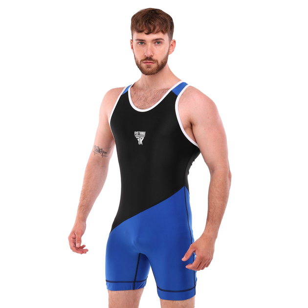 Трико для борьбы и тяжелой атлетики Fistrage Fight Gear 4552 размер XS (138-142см) Black-Blue 
