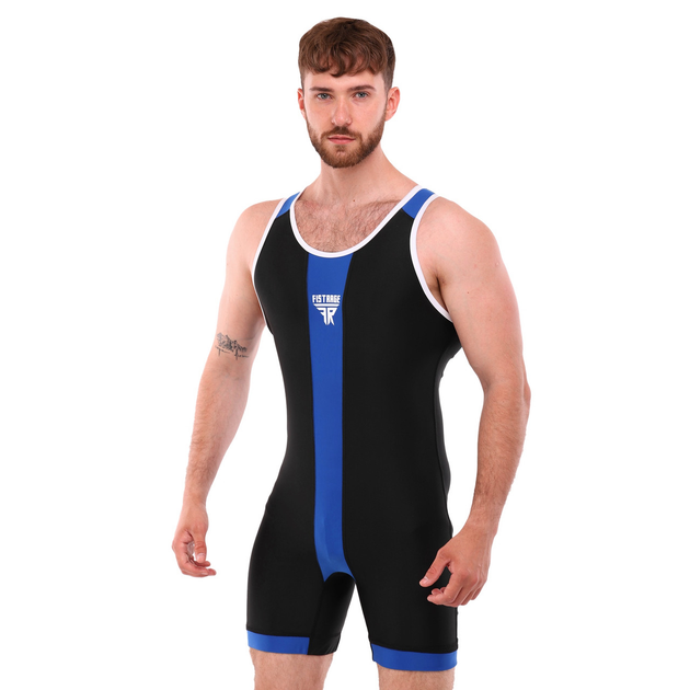 Трико для борьбы и тяжелой атлетики Fistrage Fight Gear 4546 размер XS (138-142см) Black-Blue 
