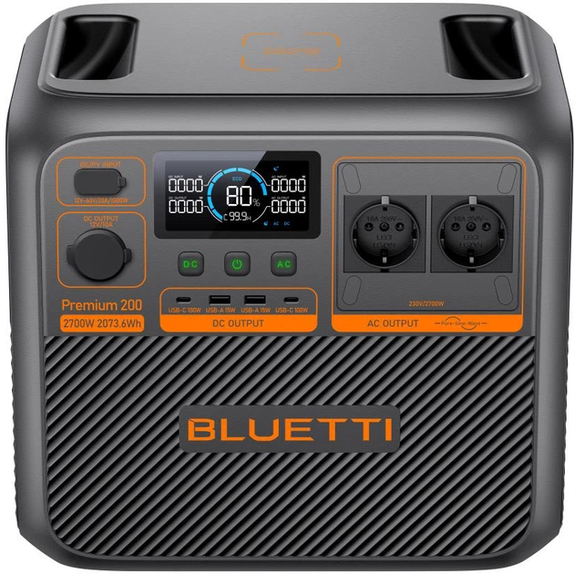 Stacja ładująca Bluetti Premium 200 V2 / 2700 W / 2073.6 Wh / LiFePO4 (P-PR200V2-EU-GY-BL-010) - obraz 2