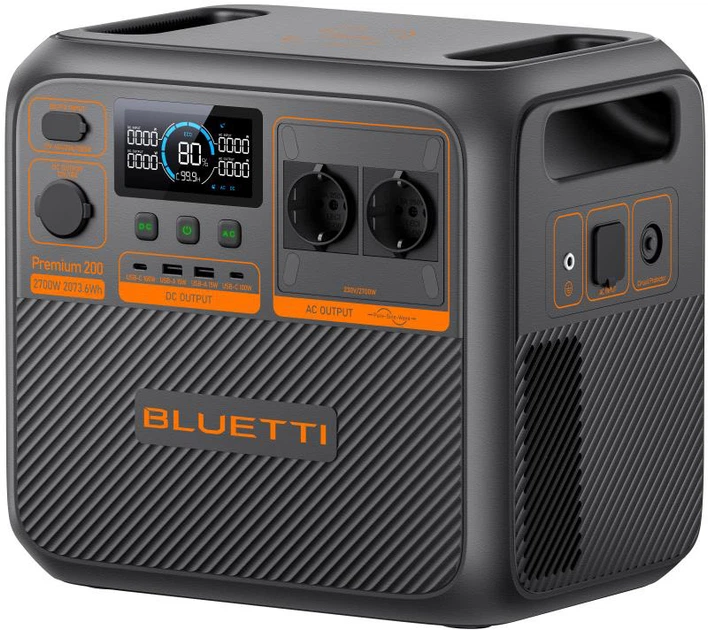 Stacja ładująca Bluetti Premium 200 V2 / 2700 W / 2073.6 Wh / LiFePO4 (P-PR200V2-EU-GY-BL-010) - obraz 4