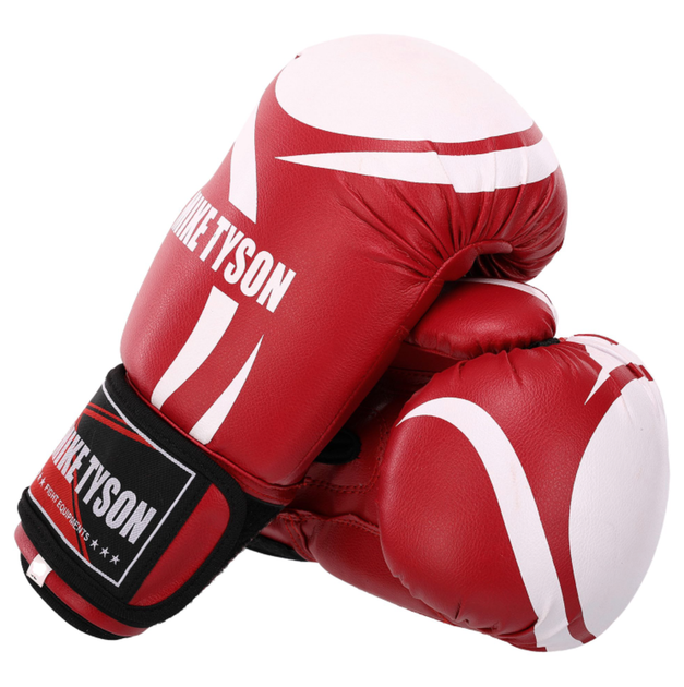 Перчатки боксерские на липучке Mike Tyson SP-Sport 4544 размер 14 унций Red-White - изображение 2