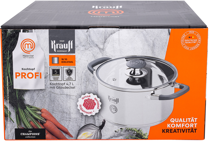 Каструля Krauff зі скляною кришкою діаметр 22 см 4.7 л (26-238-087) - зображення 14