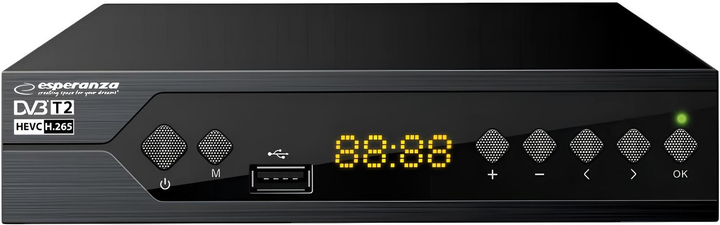 Цифровий тюнер Esperanza DVB-T2 H.265/HEVC EV107R (5901299958070) - зображення 1