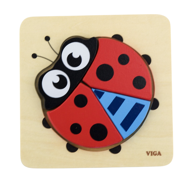 Drewniany mini puzzle Viga na podkładce Biedronka 50168 (6934510501686) - obraz 1