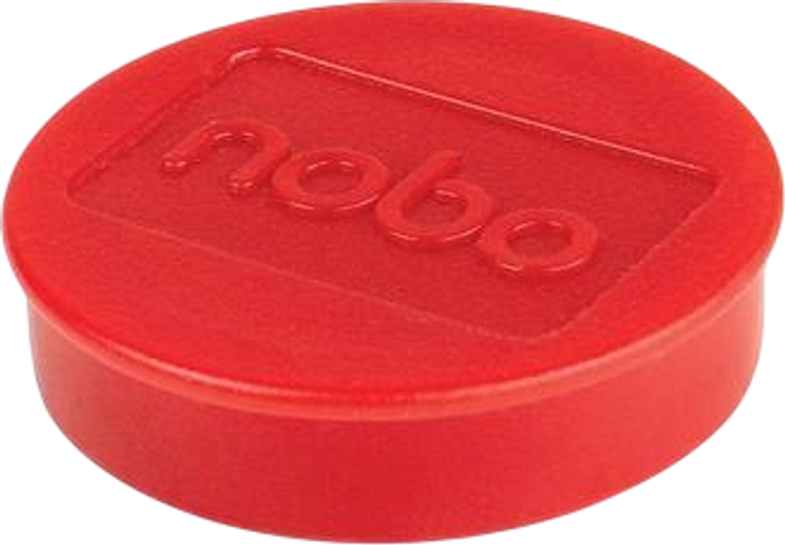 Набір магнітів Nobo червоний 38 мм 10 шт (ZES5028252611367/ZES5028252611299) - зображення 1