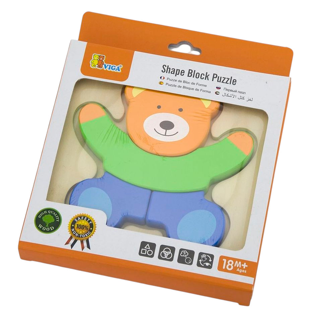 Drewniany mini puzzle Viga na podkładce Miś 50169 (6934510501693) - obraz 5