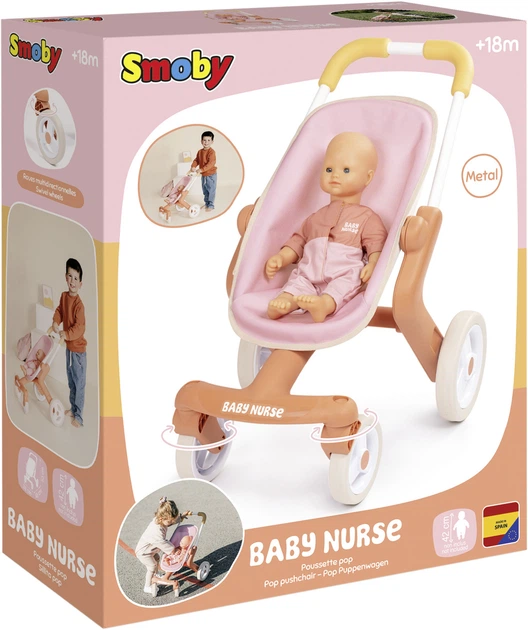 Wózek dla lalki Smoby Baby Nurse Mój pierwszy wózek 49 x 38 x 53 cm (7600251224) - obraz 9