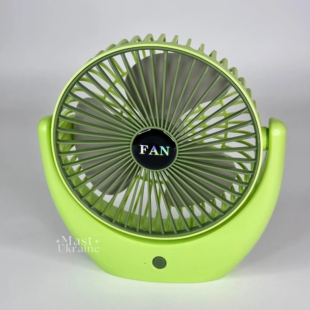 Настольный портативный вентилятор Fan Portable, беспроводной аккумуляторный охладитель воздуха, компактный вентилятор для дома, работы и путешествий, тихий вентилятор с регулировкой скорости, Салатовый LY-853-LightGreen - изображение 2