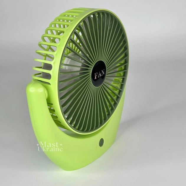 Настольный портативный вентилятор Fan Portable, беспроводной аккумуляторный охладитель воздуха, компактный вентилятор для дома, работы и путешествий, тихий вентилятор с регулировкой скорости, Салатовый LY-853-LightGreen - изображение 3