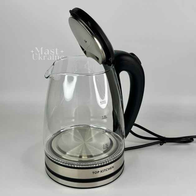 Hilander CHEF TABLE LIGHT 90×60 Электрочайник стеклянный с подсветкой Top Kitchen 2л