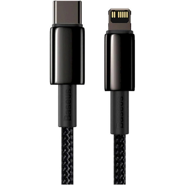 Кабель Baseus Tungsten Gold Fast Charging Data Cable Type-C to iP PD 20W 1m Black (CATLWJ-01) - Фото 1 Кабель Baseus Tungsten Gold Fast Charging Data Cable Type-C to iP PD 20W 1m Black (CATLWJ-01) - зображення 1