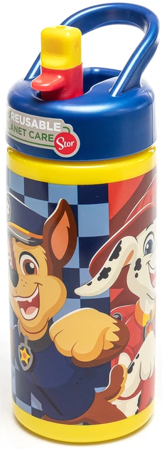 Пляшка дитяча спортивна Stor Sipper Paw Patrol Boy Rescue Pups 410 мл (Stor-81631) (8412497816316) - зображення 6
