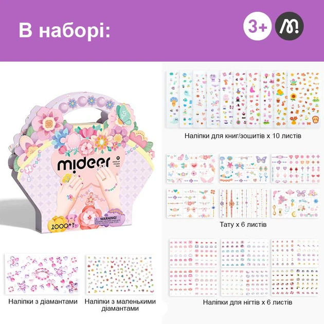 Набор для творчества Mideer наклейки и тату Садовая фея (MD1534) - изображение 2
