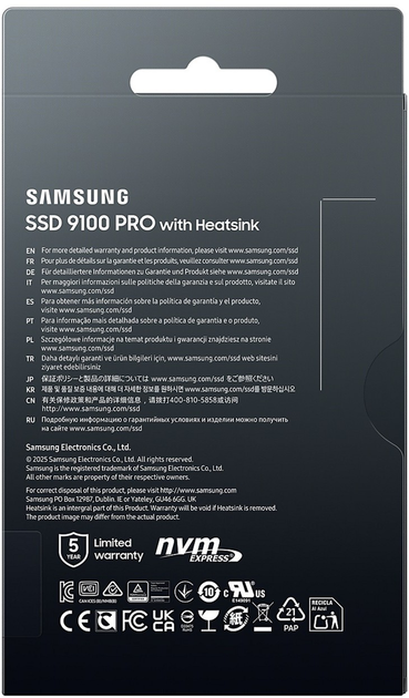 Dysk SSD Samsung 9100 Pro Heatsink 1TB M.2 PCIe 5.0 x4 V-NAND TLC (8806095811673) - obraz 11
