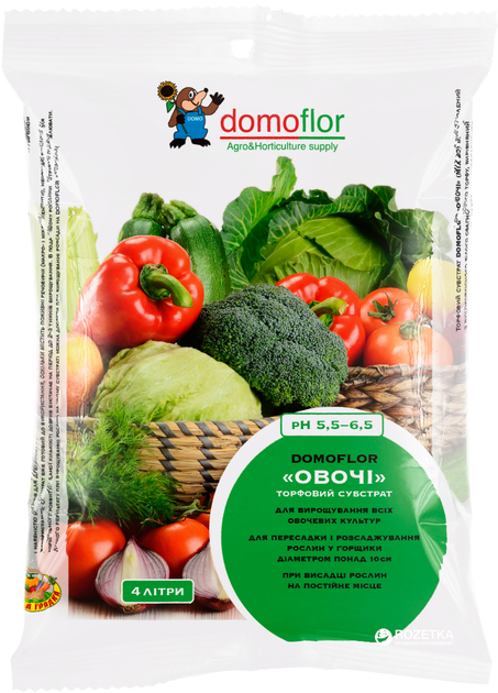 Торфяной субстрат Domoflor Овощи 4 л (НН0000000922) – купить онлайн на ...