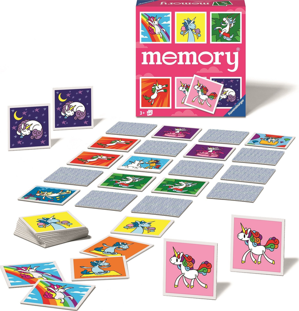 Gra karciana Ravensburger Memory Jednorożce (4005556209996) - obraz 2