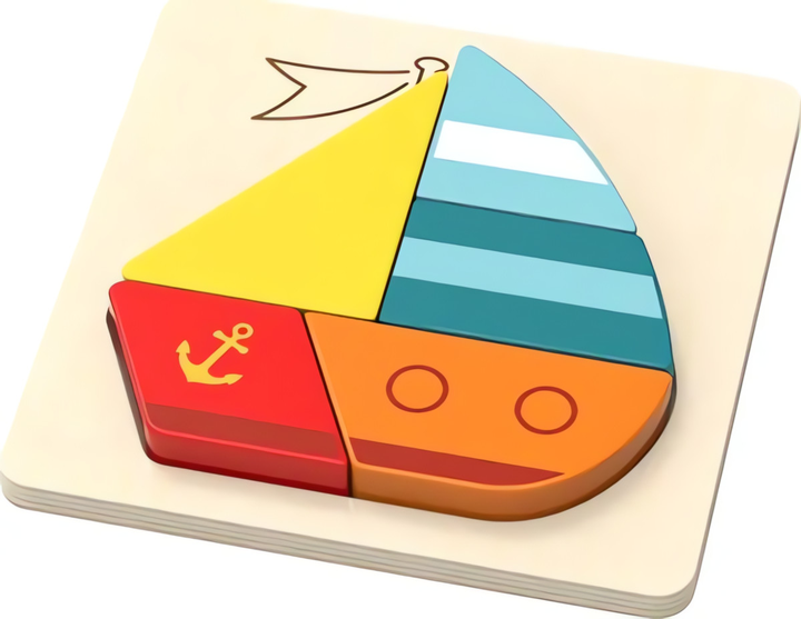 Drewniane puzzle Magni Statek 5 elementów (5707594038666) - obraz 2