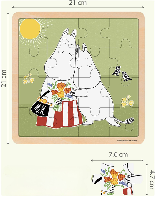 Дерев'яний пазл Barbo Toys Mumin 16 елементів (BAR7221) (5704976072218) - зображення 2